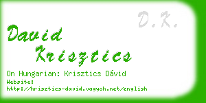 david krisztics business card